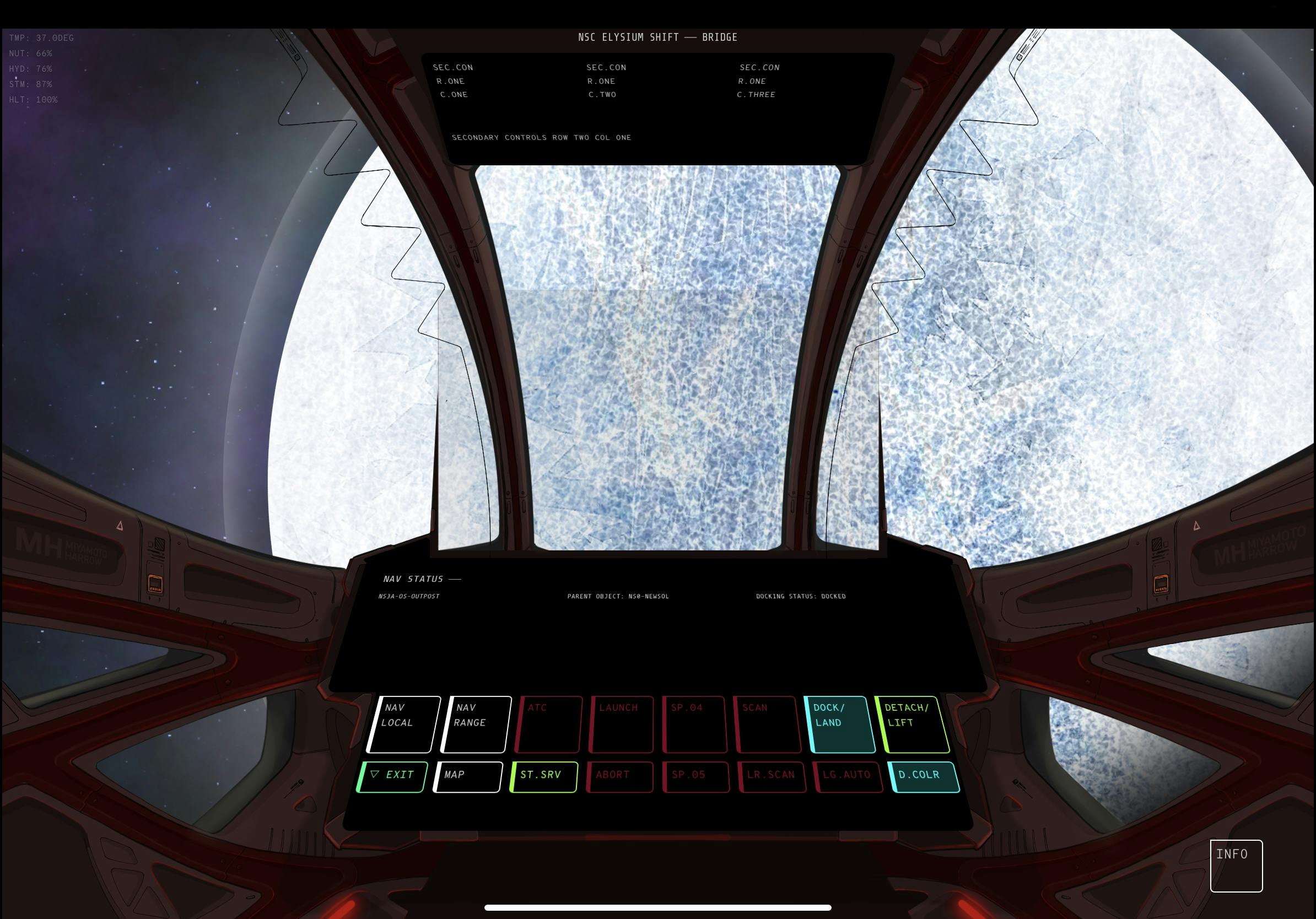 Players vessel cockpit view
