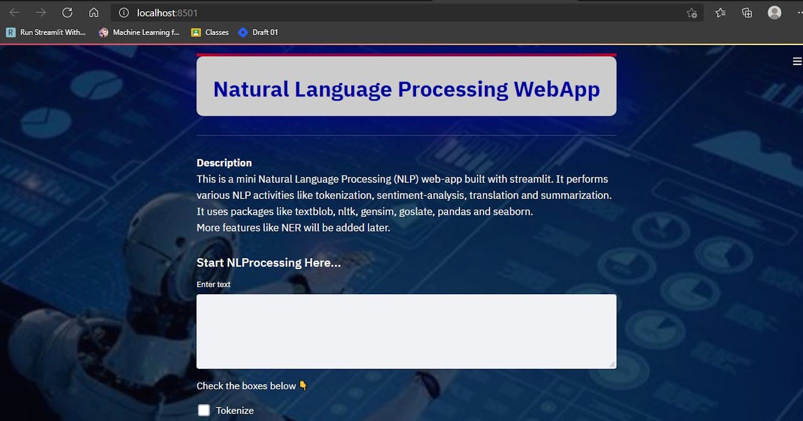NLP Web App with Streamlit
