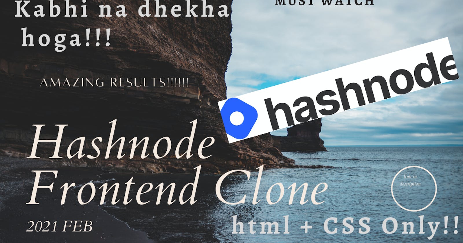 How to Clone Hashnode Frontend page using only HTML + CSS ||  2021