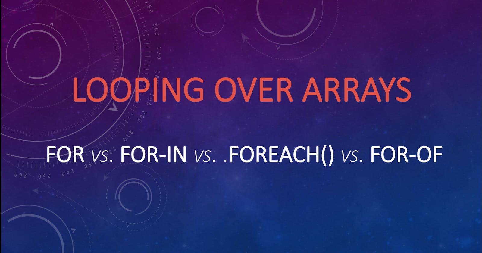 Looping over Arrays: for vs. for-in vs. .forEach() vs. for-of