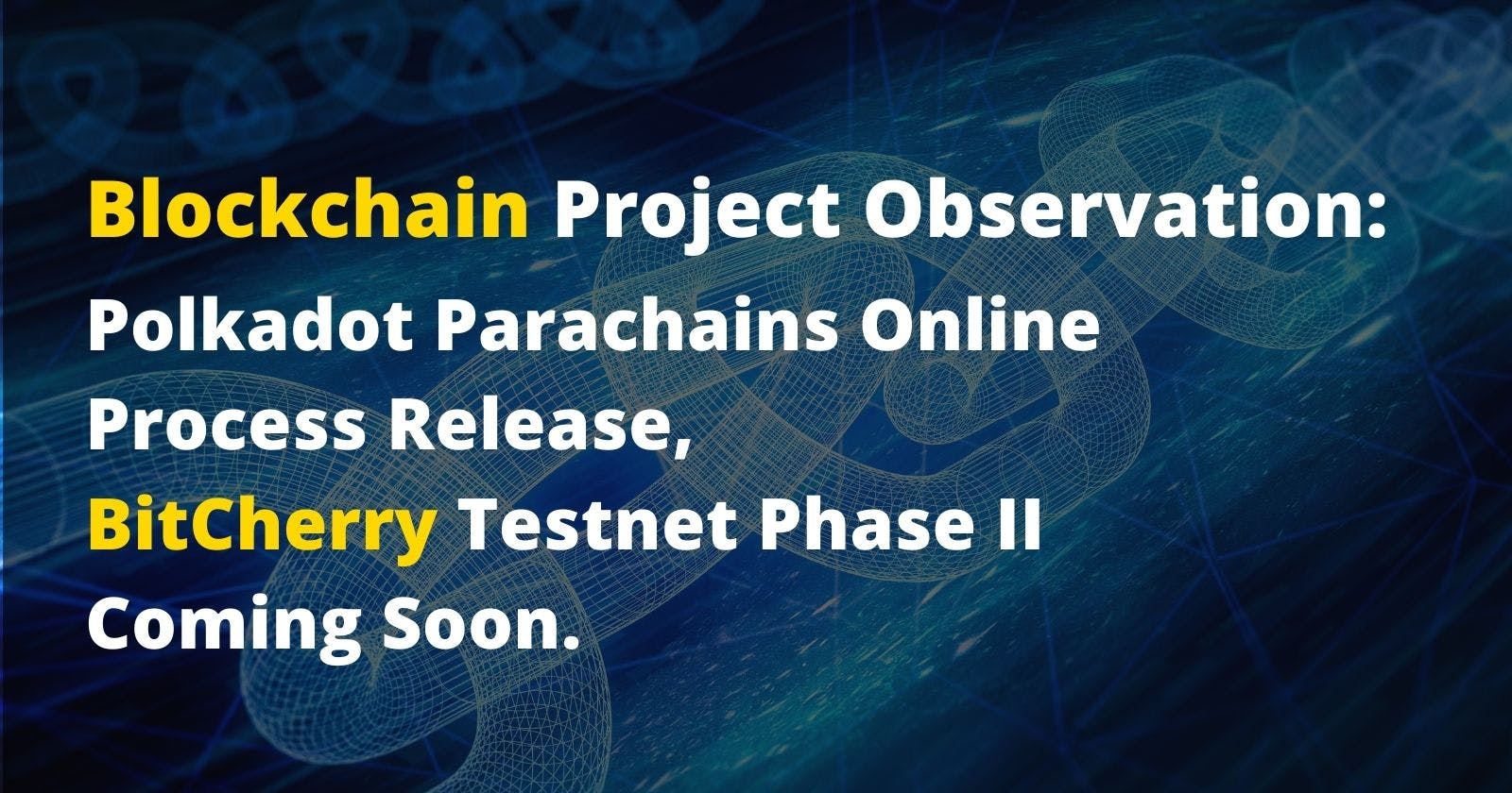 Blockchain Project Observation: Polkadot Parachains Online Process Release, BitCherry Testnet Phase II Coming Soon