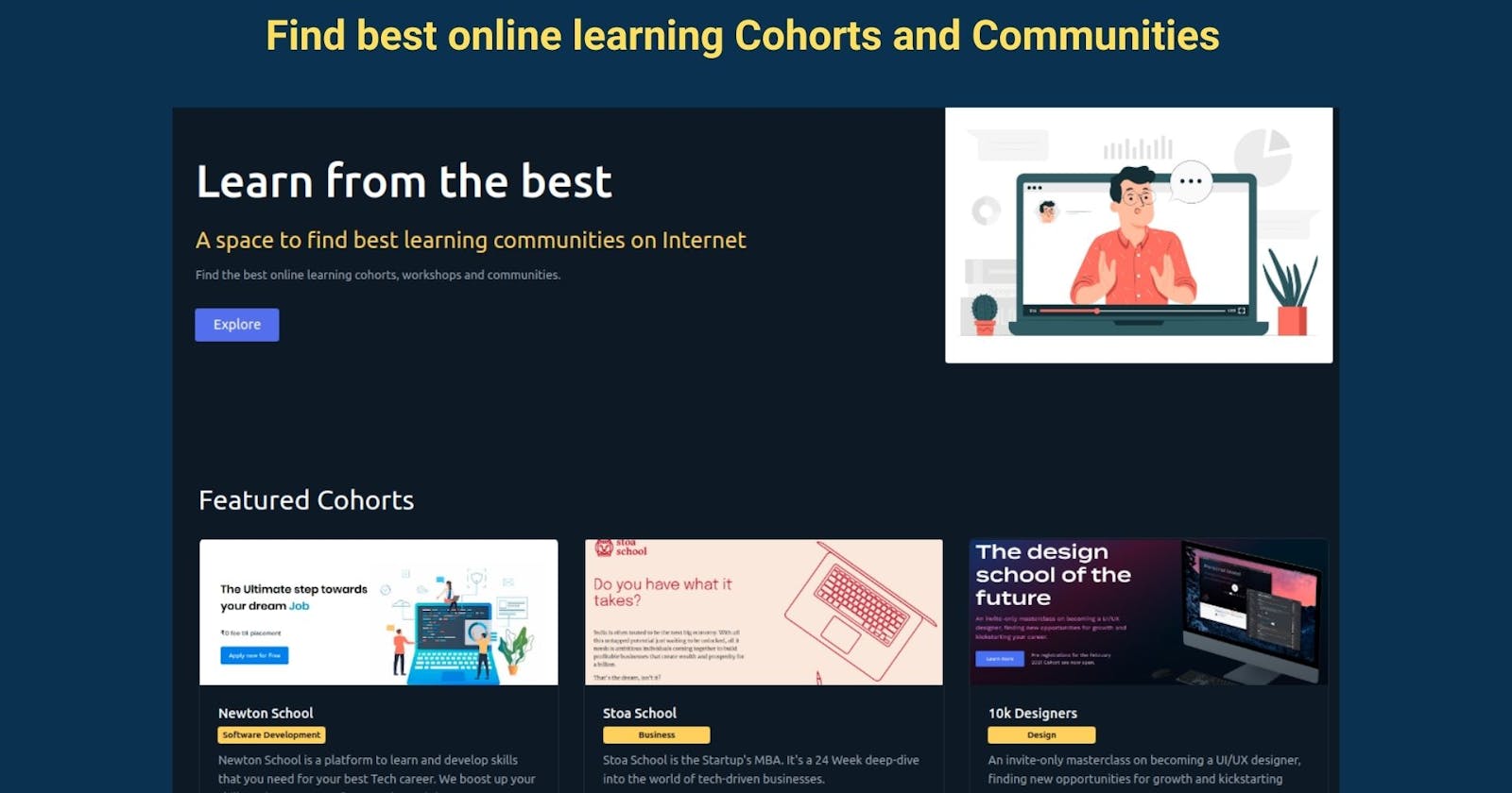 Xplorer : A Curated Marketplace Of Online Learning Cohorts and Communities - #AmplifyHashnode