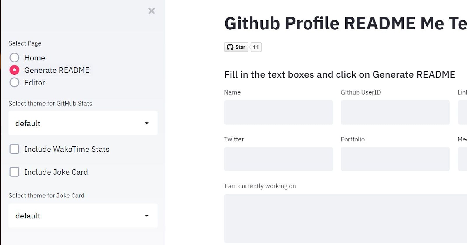 GitHub Profile README Generator