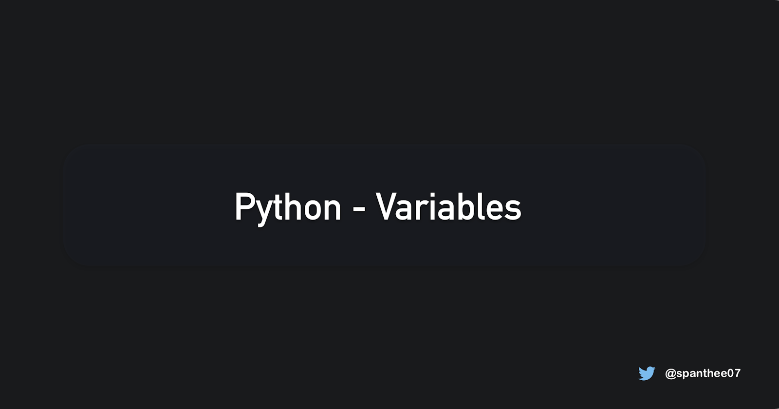 Python - Variables.