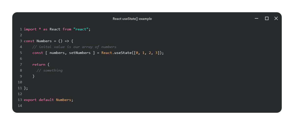React useState() example