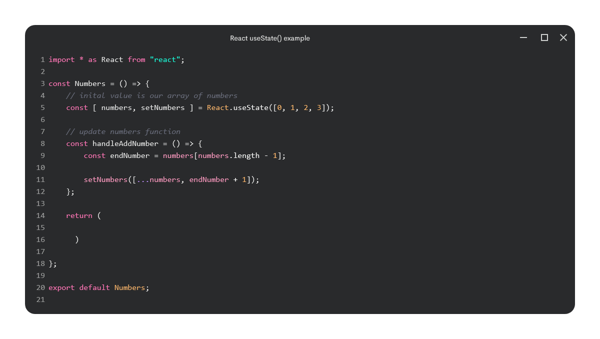 React.useState() example