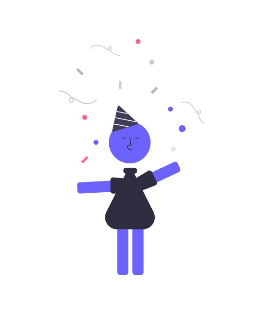 Illustration character having a party