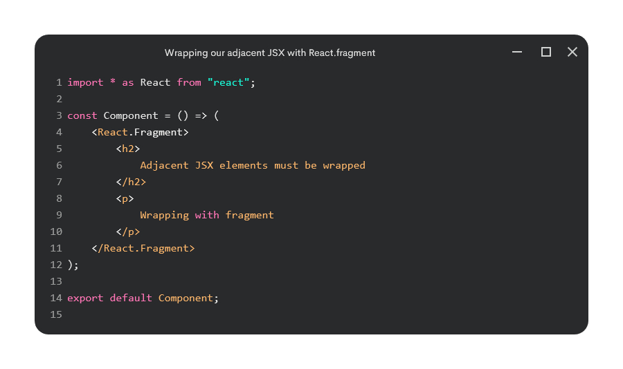 Wrapping adjacent JSX with React.Fragment