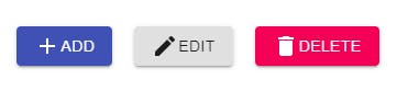 Three buttons with text, one with a plus sign and text saying Add, one with an edit sign with text saying Edit, one with a delete sign with text saying Delete