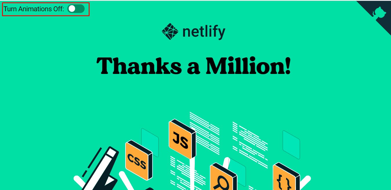 A control switch to disable animations on Netlify Reaches One Million Devs!