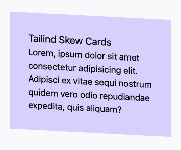 Tailwind skew card