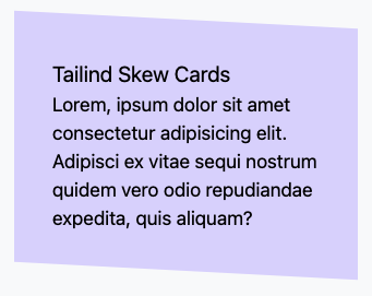 Tailwind CSS skew cards
