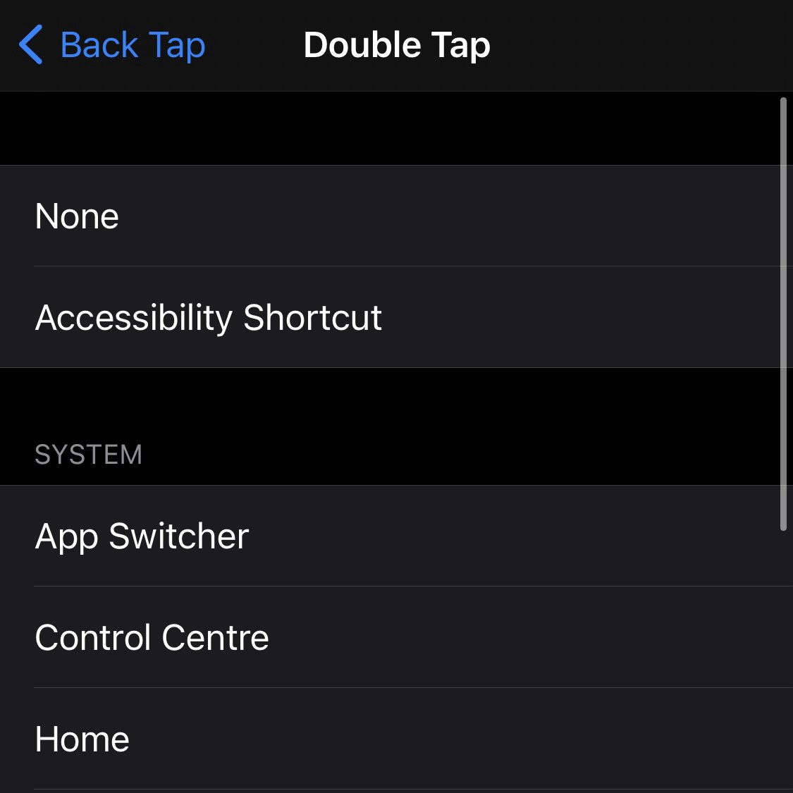 ***Settings *** ***Accessibility *** ***Touch *** ***Back Tap *** ***Double Tap or Triple Tap**.*
