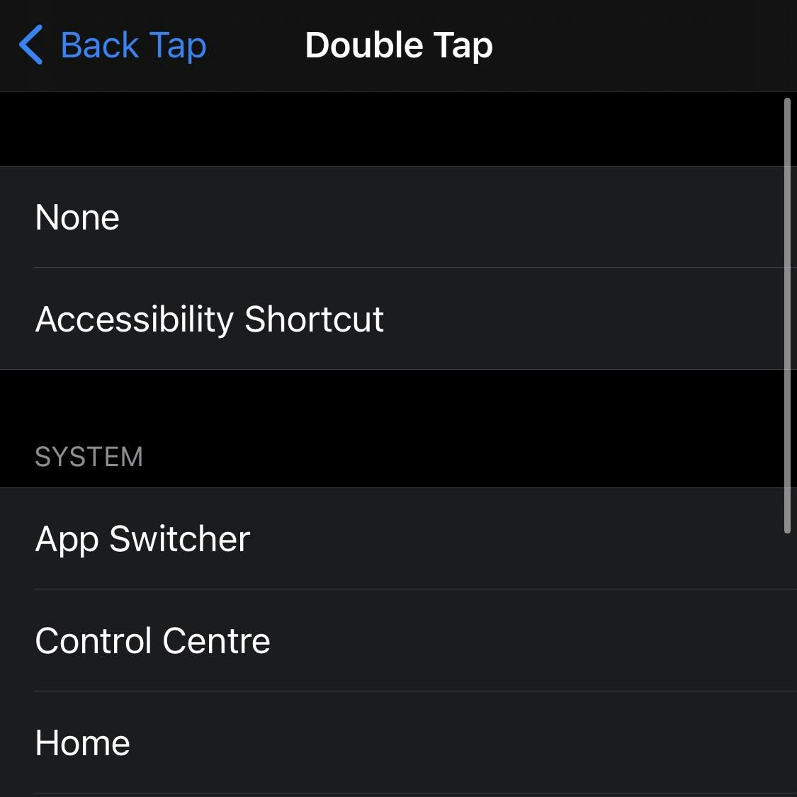 ***Settings ***→ ***Accessibility ***→ ***Touch ***→ ***Back Tap ***→ ***Double Tap or Triple Tap**.*