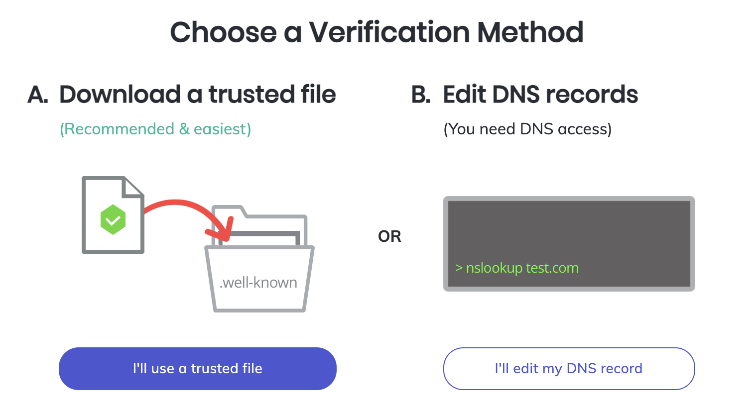Brave Creator web site verification options