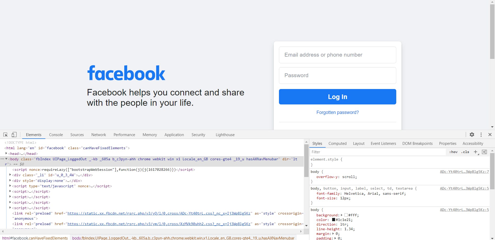 New code Facebook login page code - Computer Programmer