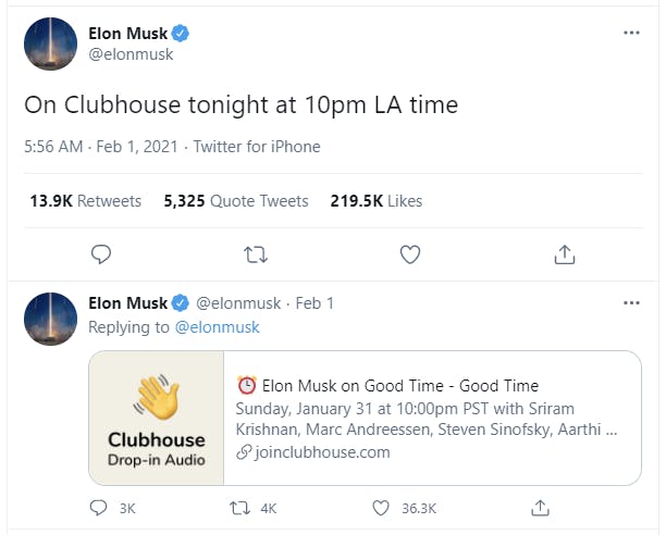 Clubhouse Elon Musk Twitter