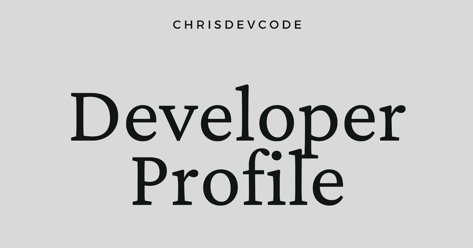 My Developer Profile & Branding