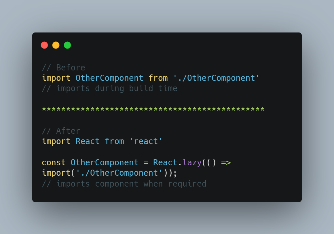 Example of using React.lazy