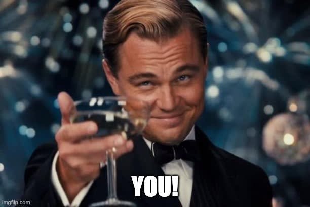 DiCaprio meme with the word "You"
