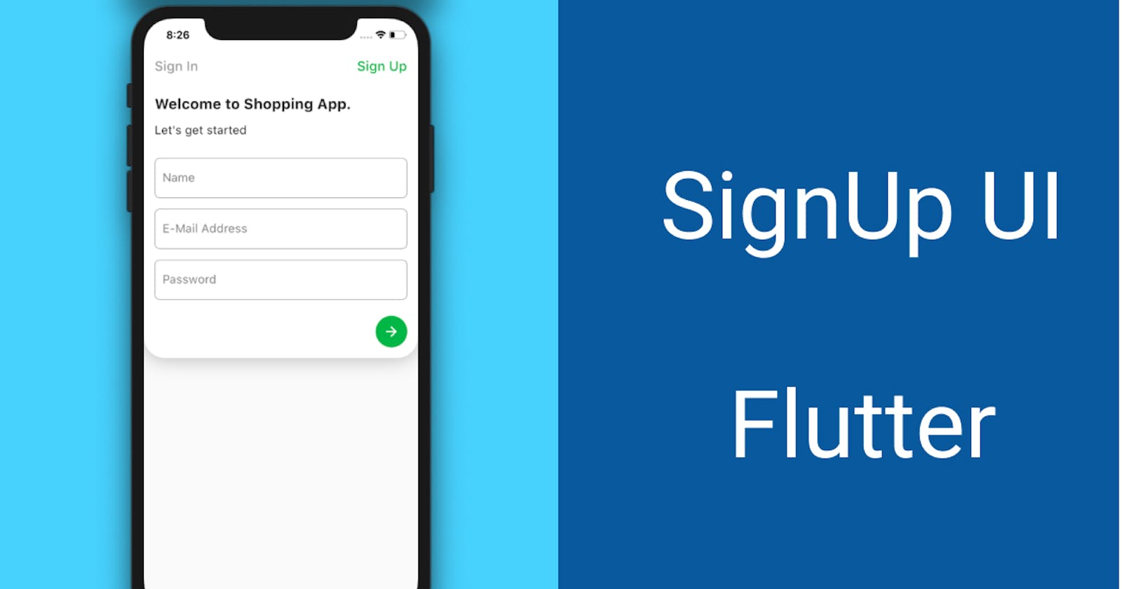 SignUp form with Flutter Building a Shopping App (Part-1)
