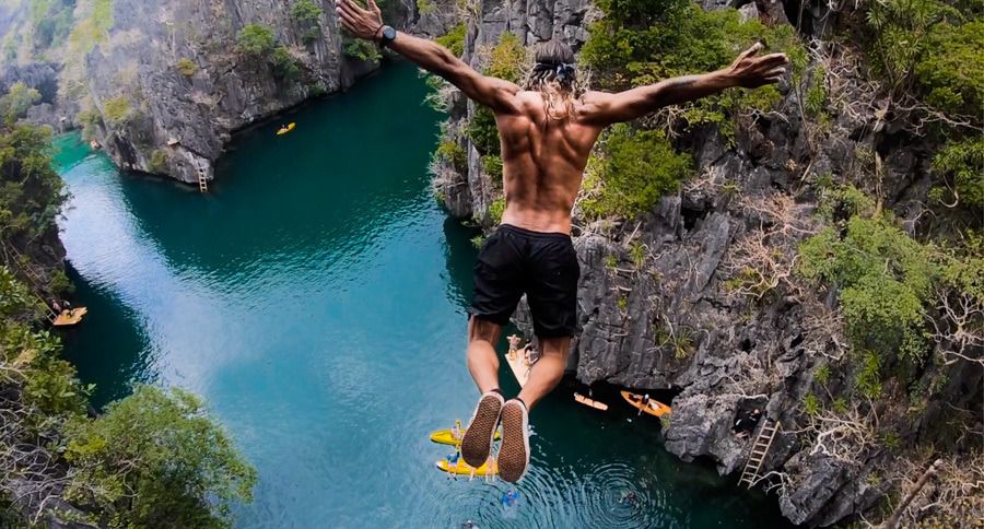 Is water okay to fall on from great heights?