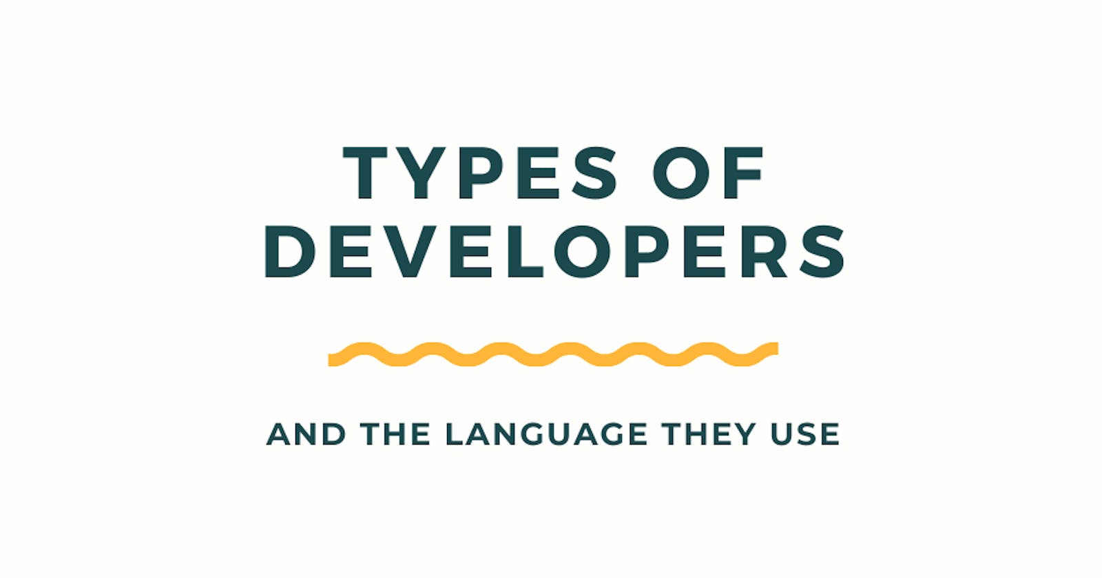 Types of Developers (Computer Science)