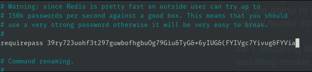 Set password as the string generated by the above command