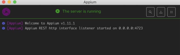 Appium server Android 0.0.0.0:4723