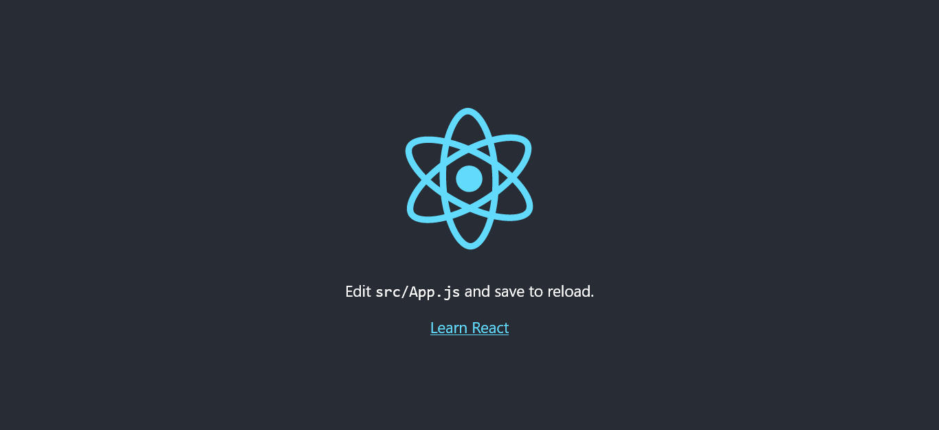 our react app in thebrowser
