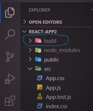 Folder structure showing the build
folder