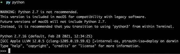 Mac default Python installation