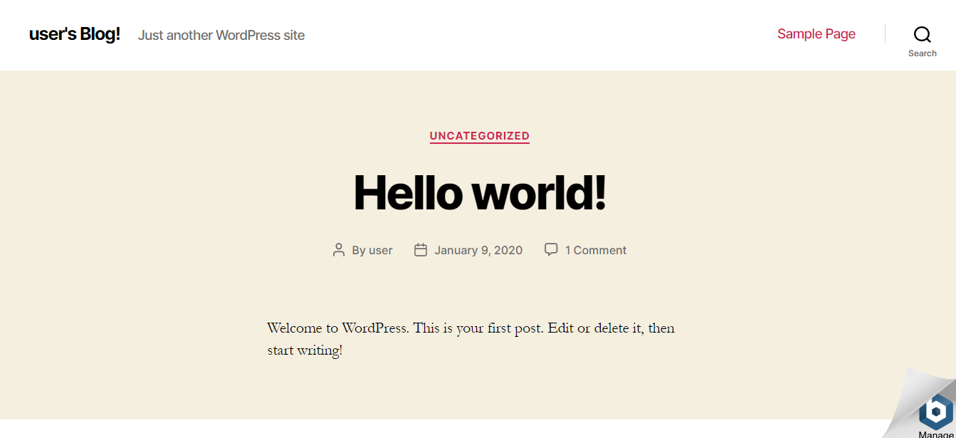 Wordpress page