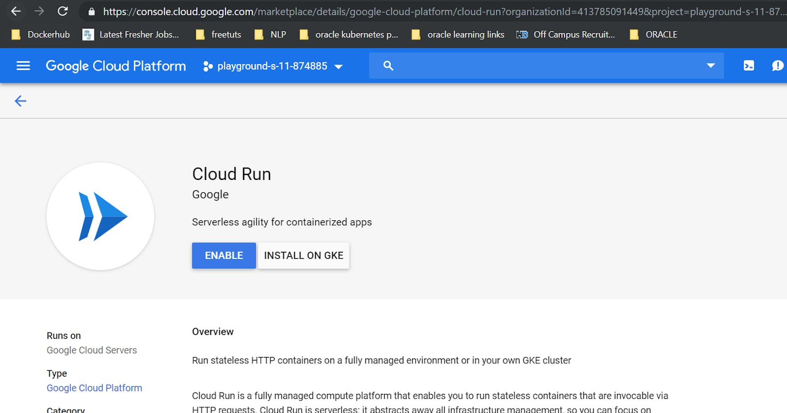 Google Cloud RUN