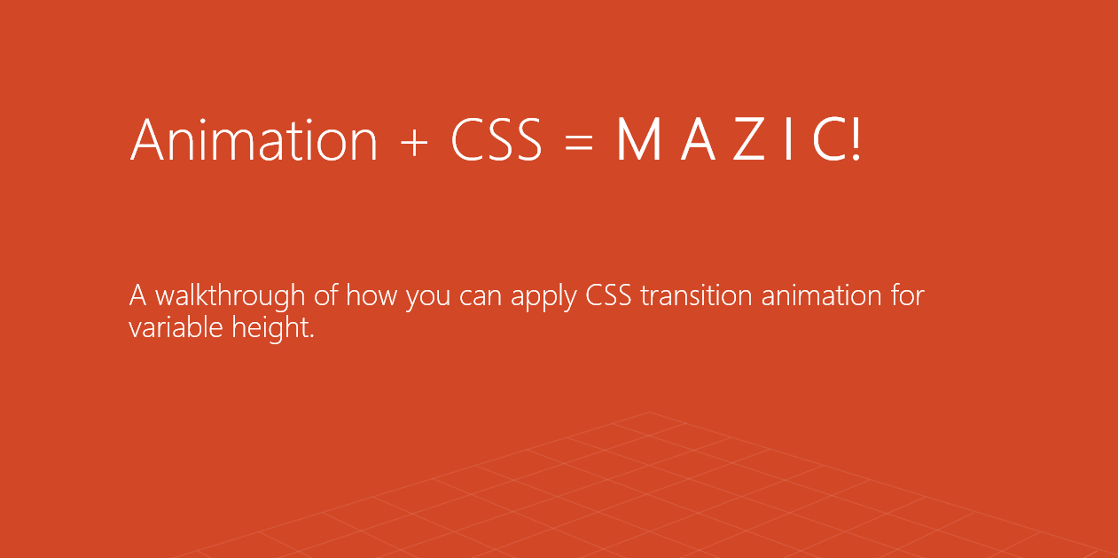 Animation CSS M A Z I C