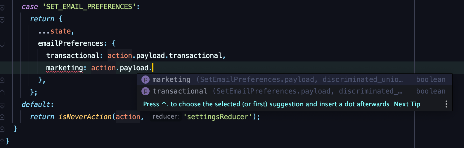 WebStorm autocomplete only has marketing or transactional
