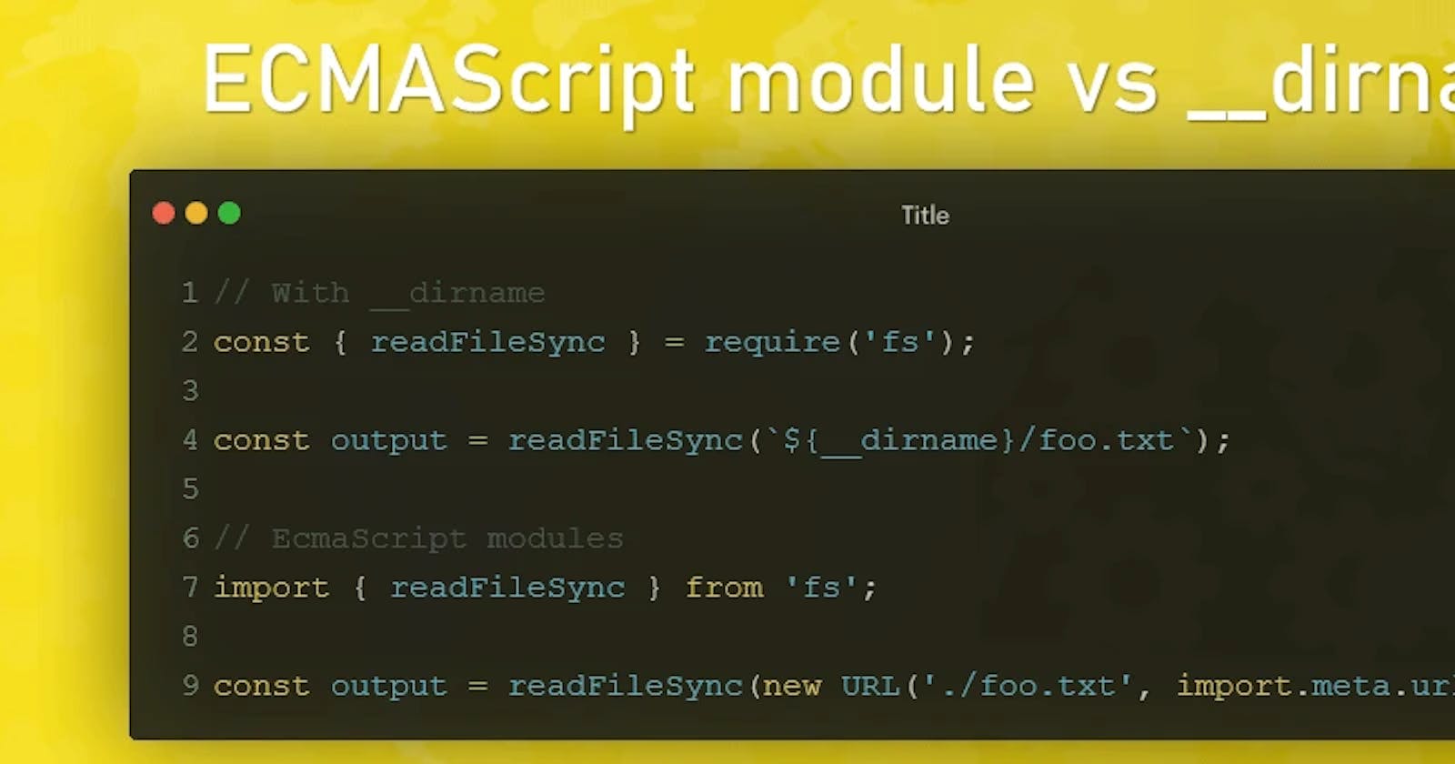 Alternative for __dirname in Node when using ECMAScript modules
