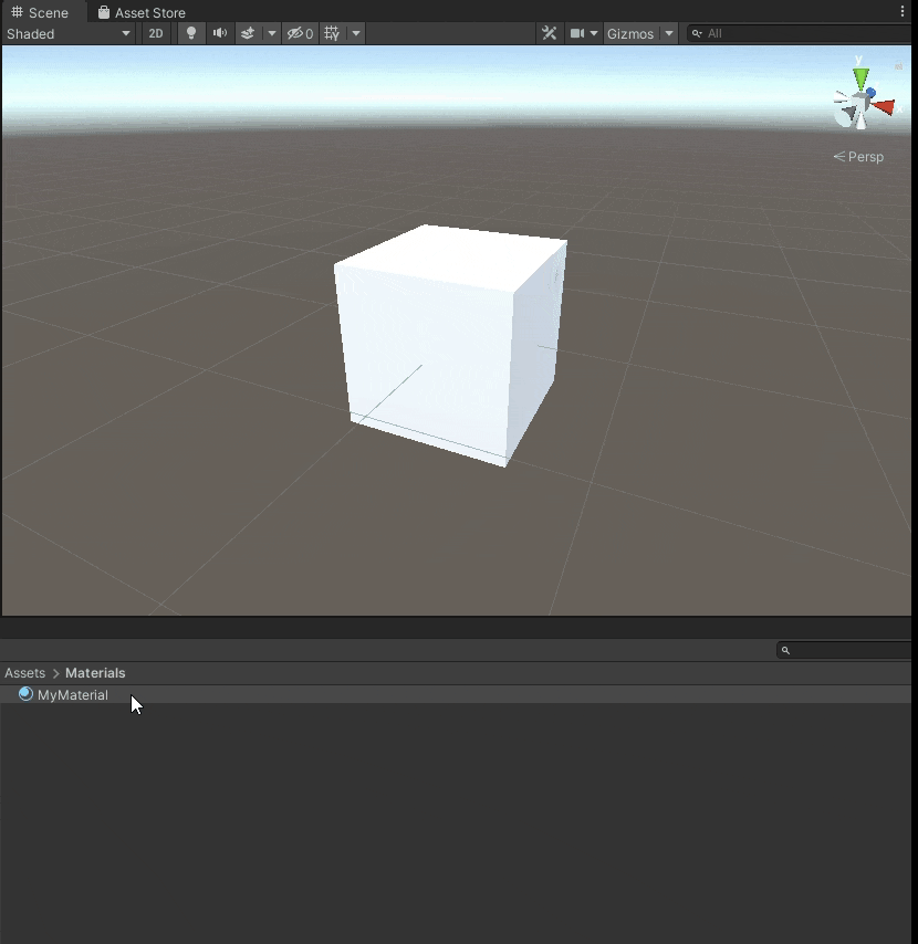 Drag and drop the material into the cube