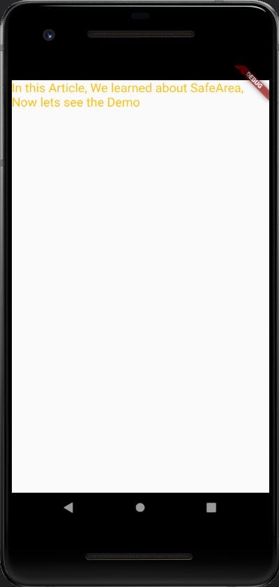 App after using SafeArea