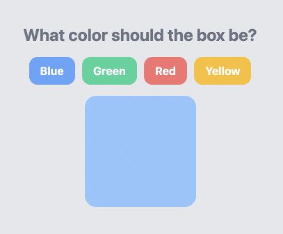 Box changing colors when buttons are clicked
