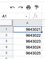Google Sheets product IDs
