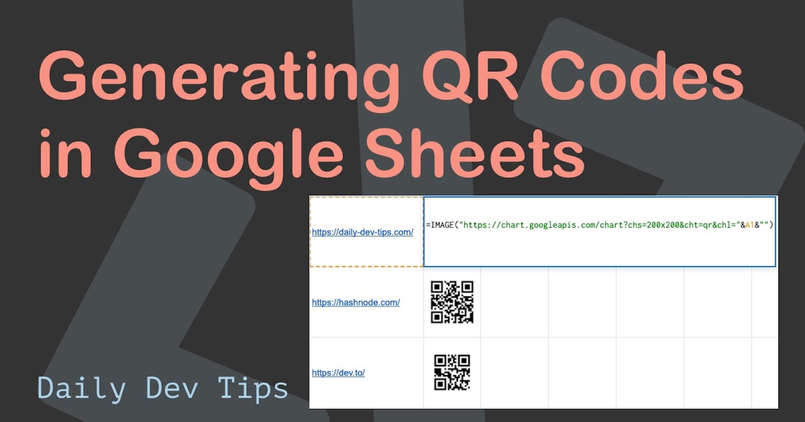 Generating QR Codes in Google Sheets