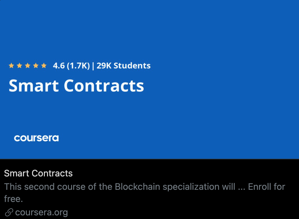 This course of the Blockchain specialization will help you design, code, deploy and execute a smart contract
