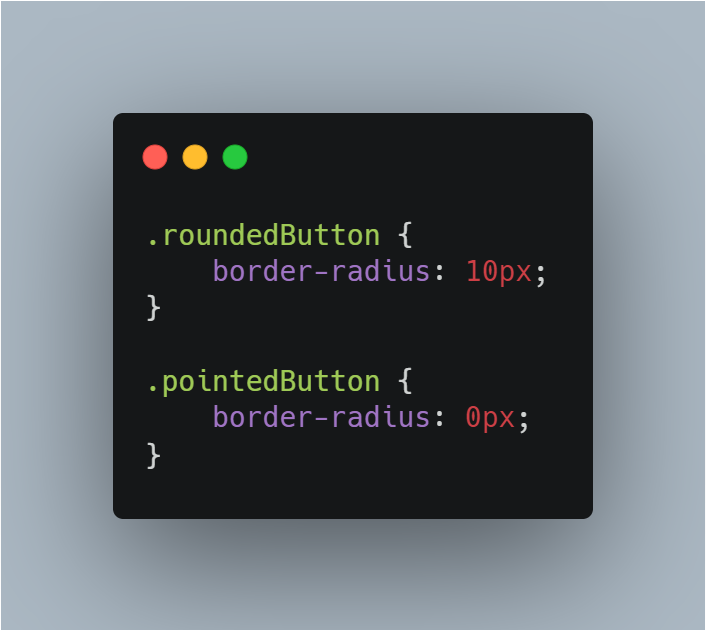 add pointedButton and roundedButton css classes with appropriate border-radius properties