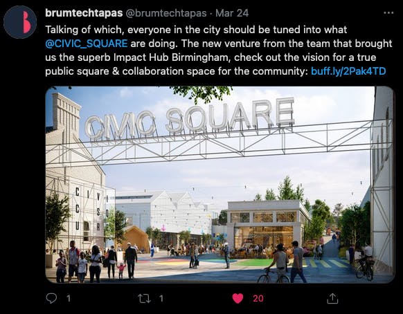 Image of tweets about Civic Square scheme