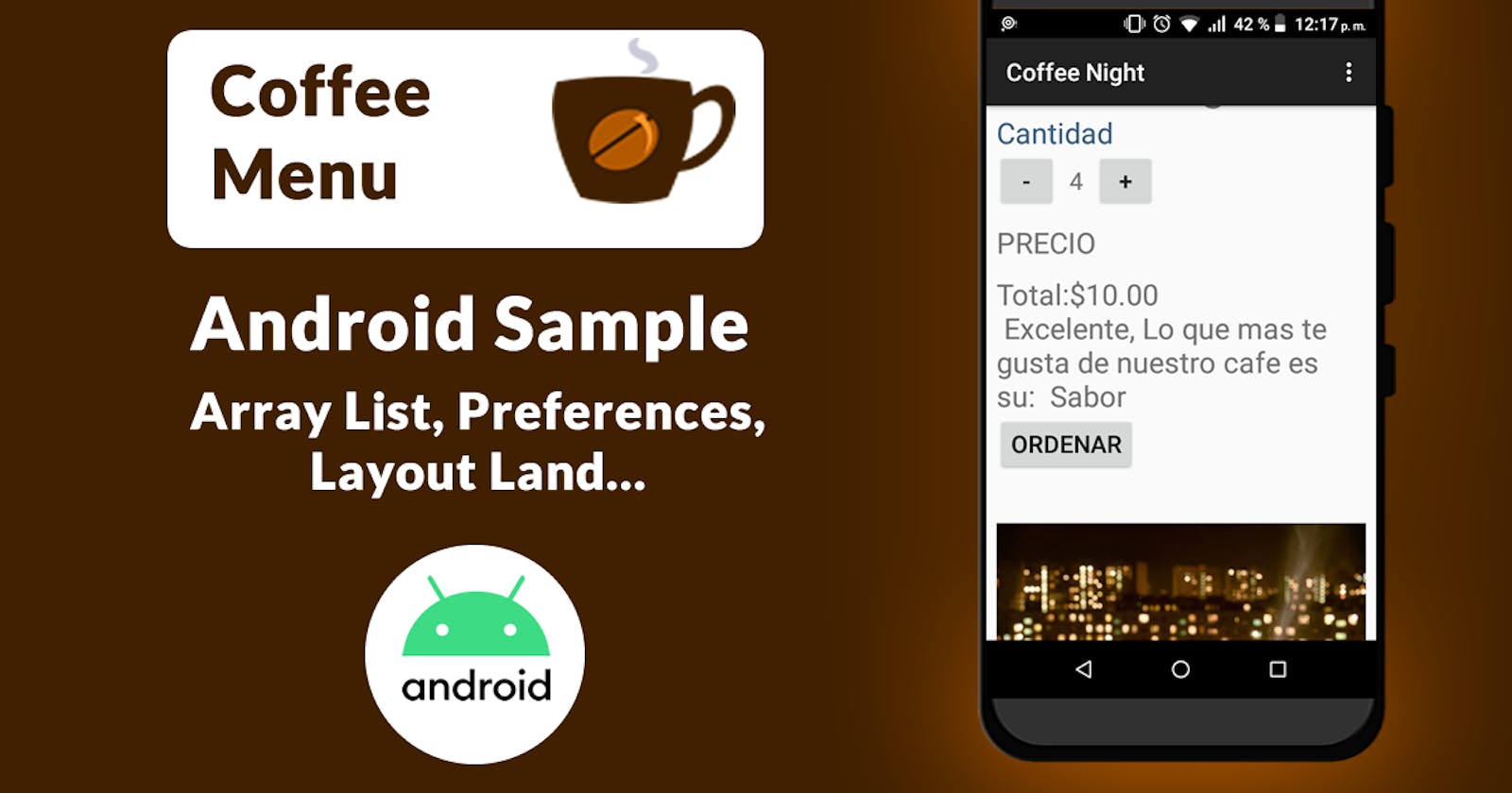 Coffee Menu - Android Sample