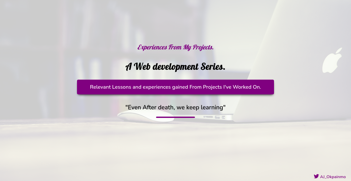 Experiences From Projects I've Worked On.