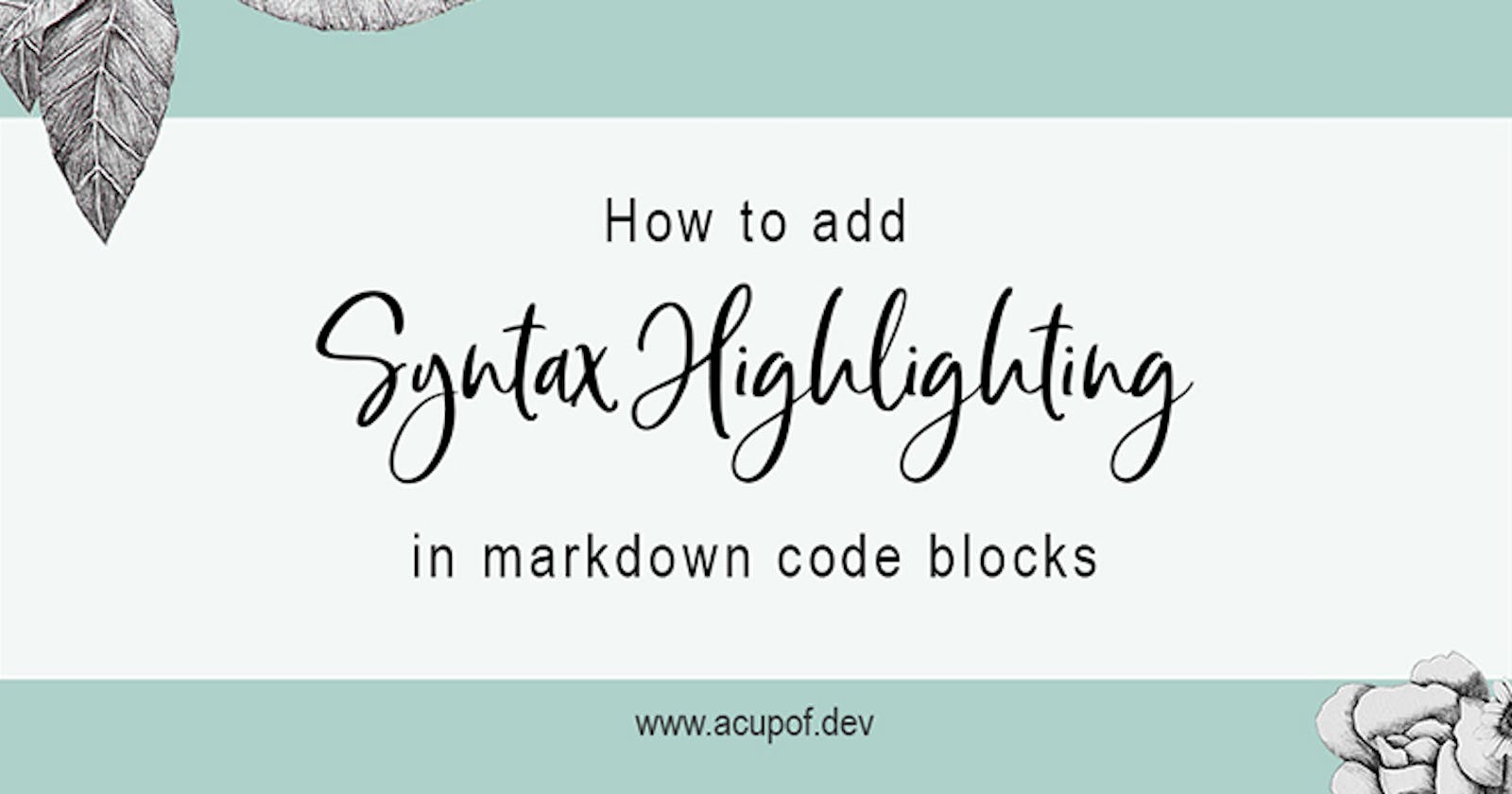 Quick tip: How to get syntax highlighting in markdown code blocks