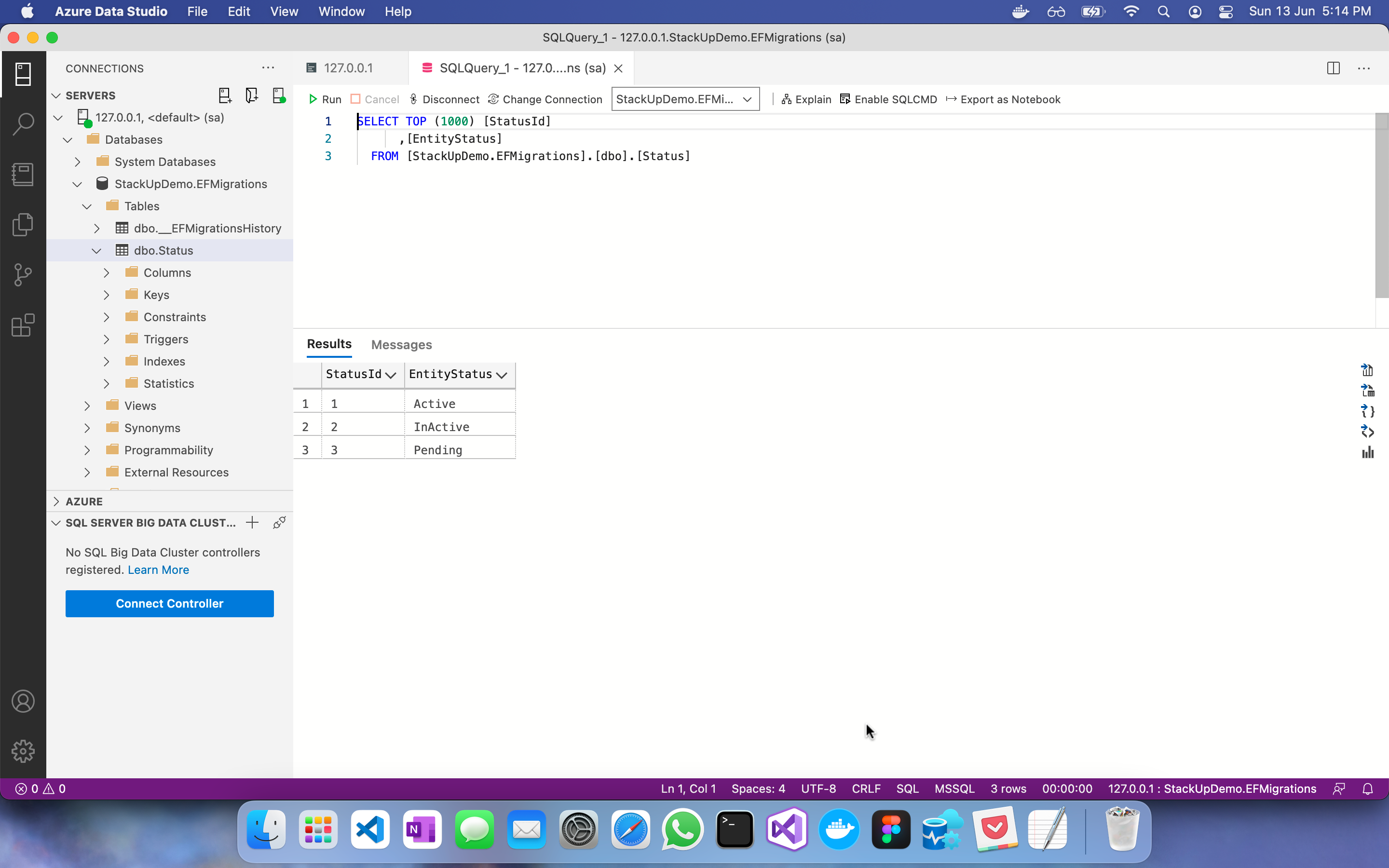 visual studio for mac database project