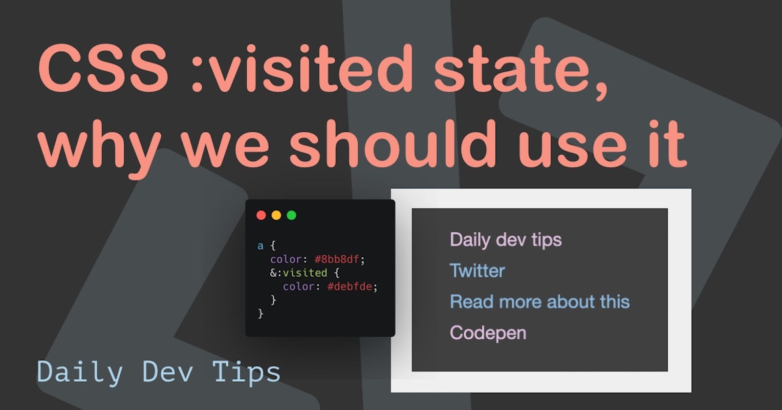 CSS :visited state, why we should use it